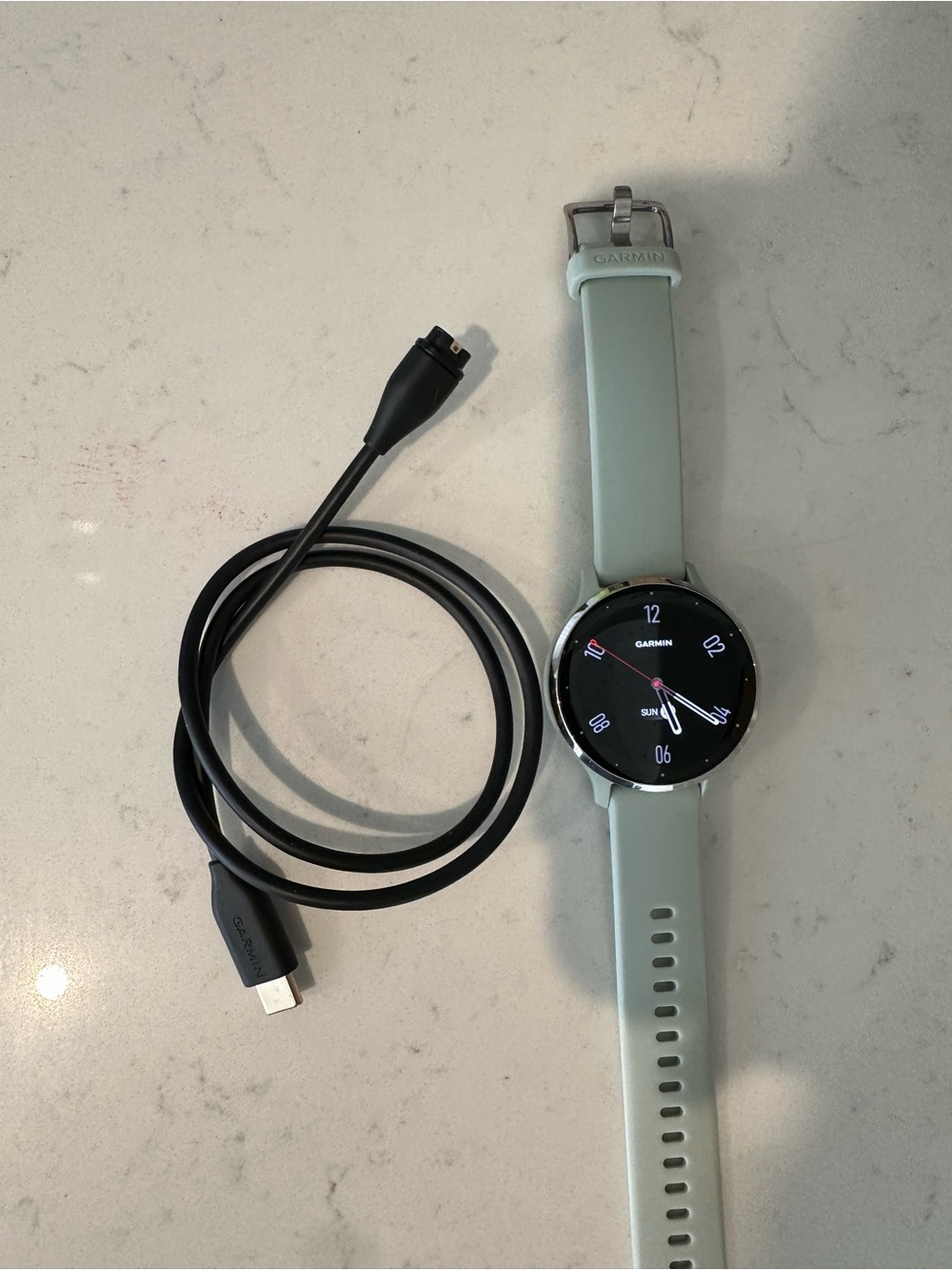 Garmin Venu 3S Smartwatch - Mint Green Silicone Band